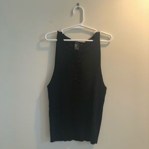Forever 21 Black Tank Top w/ Crochet Design